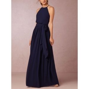 BHLDN Donna Morgan Alana Dress in Midnight Blue